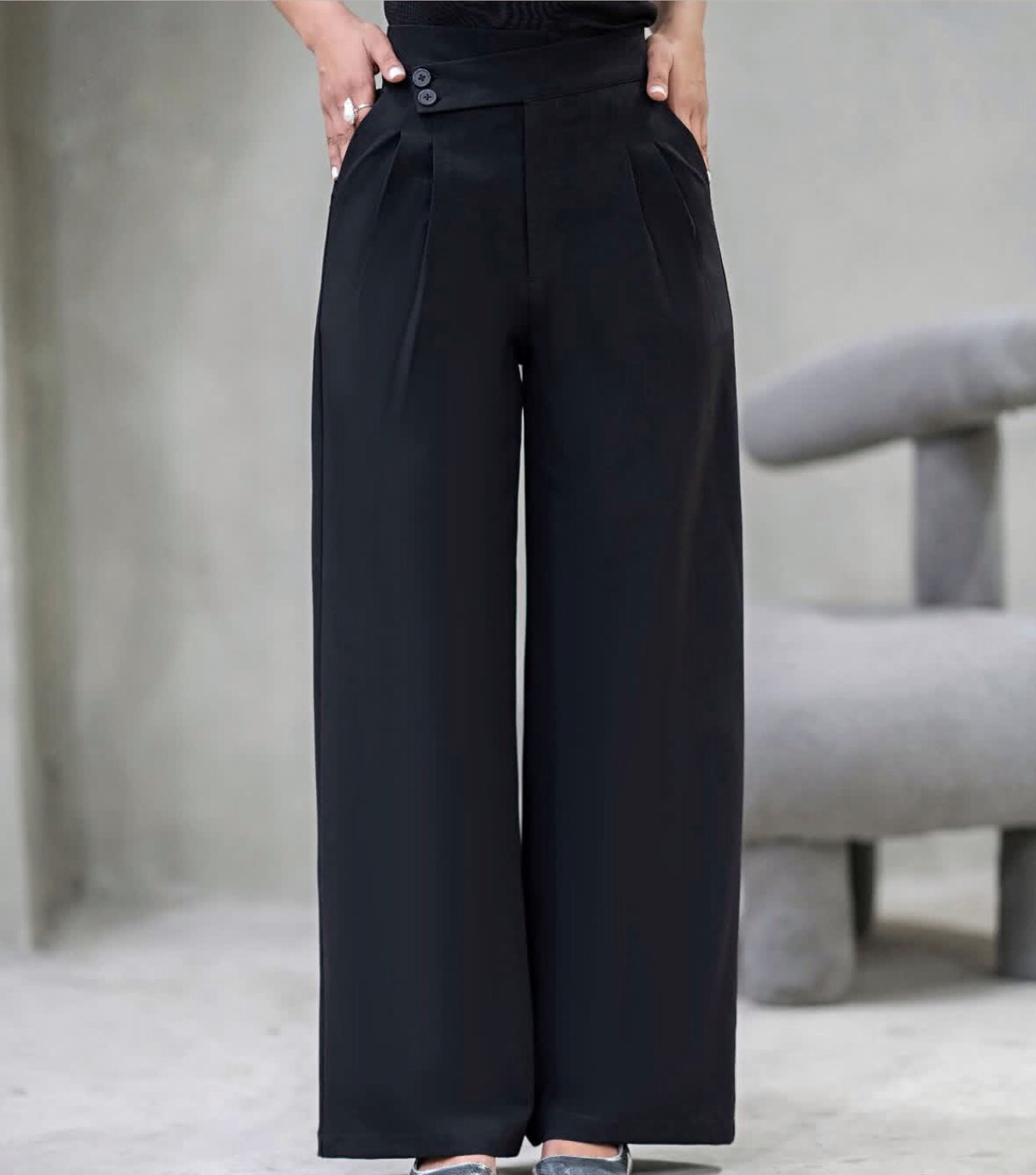 شلواربگ زنانه مدل دو پیله جنس کرپ دابل ترک