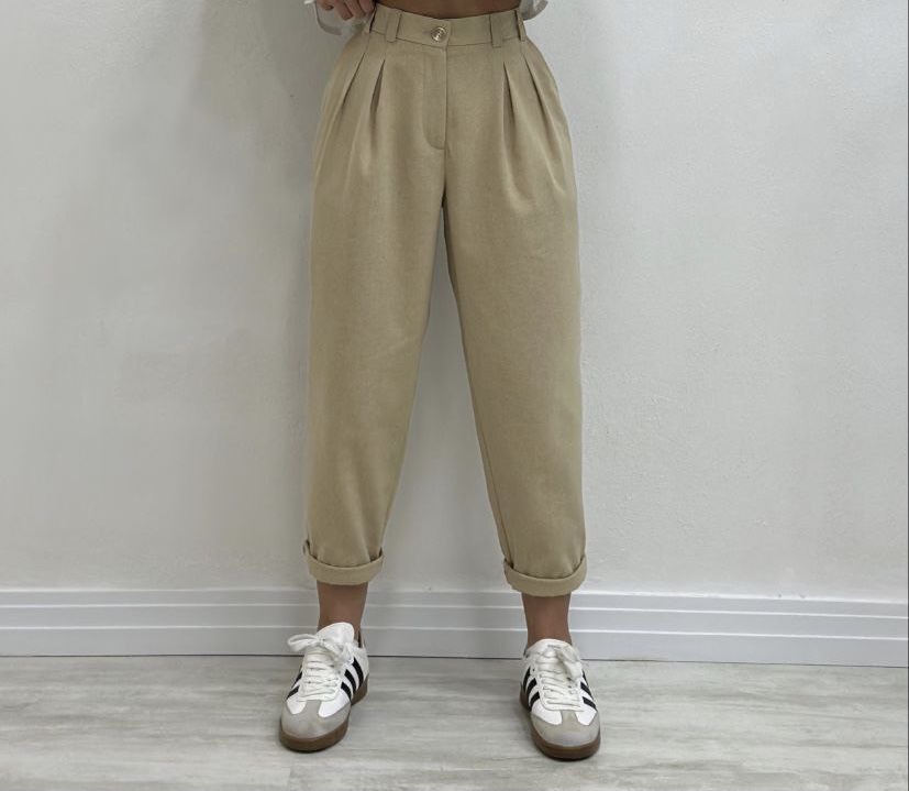 شلوارلینن زنانه مدل مام دمپا پاکتی