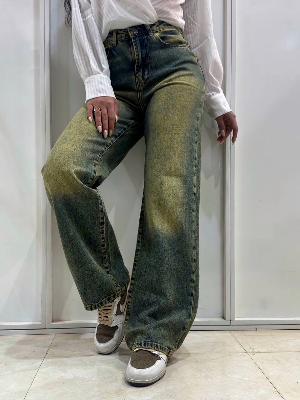 شلوارجین زنانه مدل نیم بگ